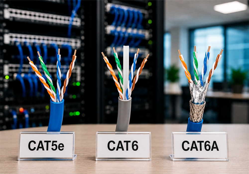 Tipos de Cable de Red Cat5e Cat6 y Cat6A