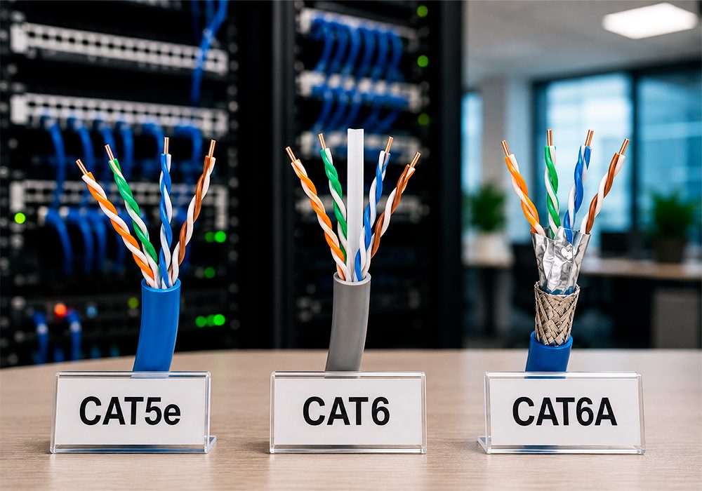 Tipos de Cable de Red Cat5e, Cat6 y Cat6A